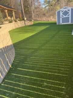 Artificial turf block retaining wall Georgia